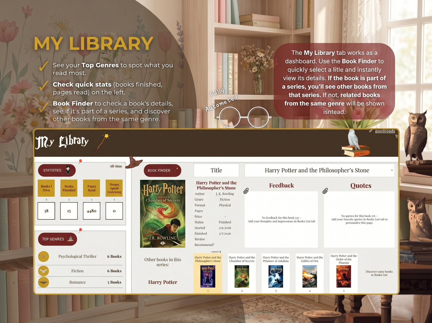 BookisBloomReaders - Reading Journal For Google Sheets