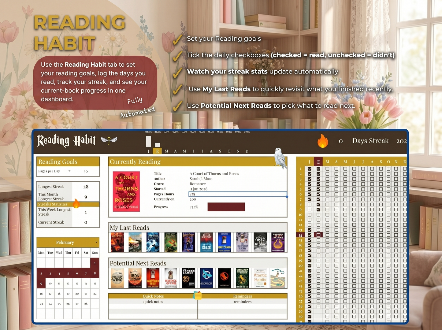 BookisBloomReaders - Reading Journal For Google Sheets
