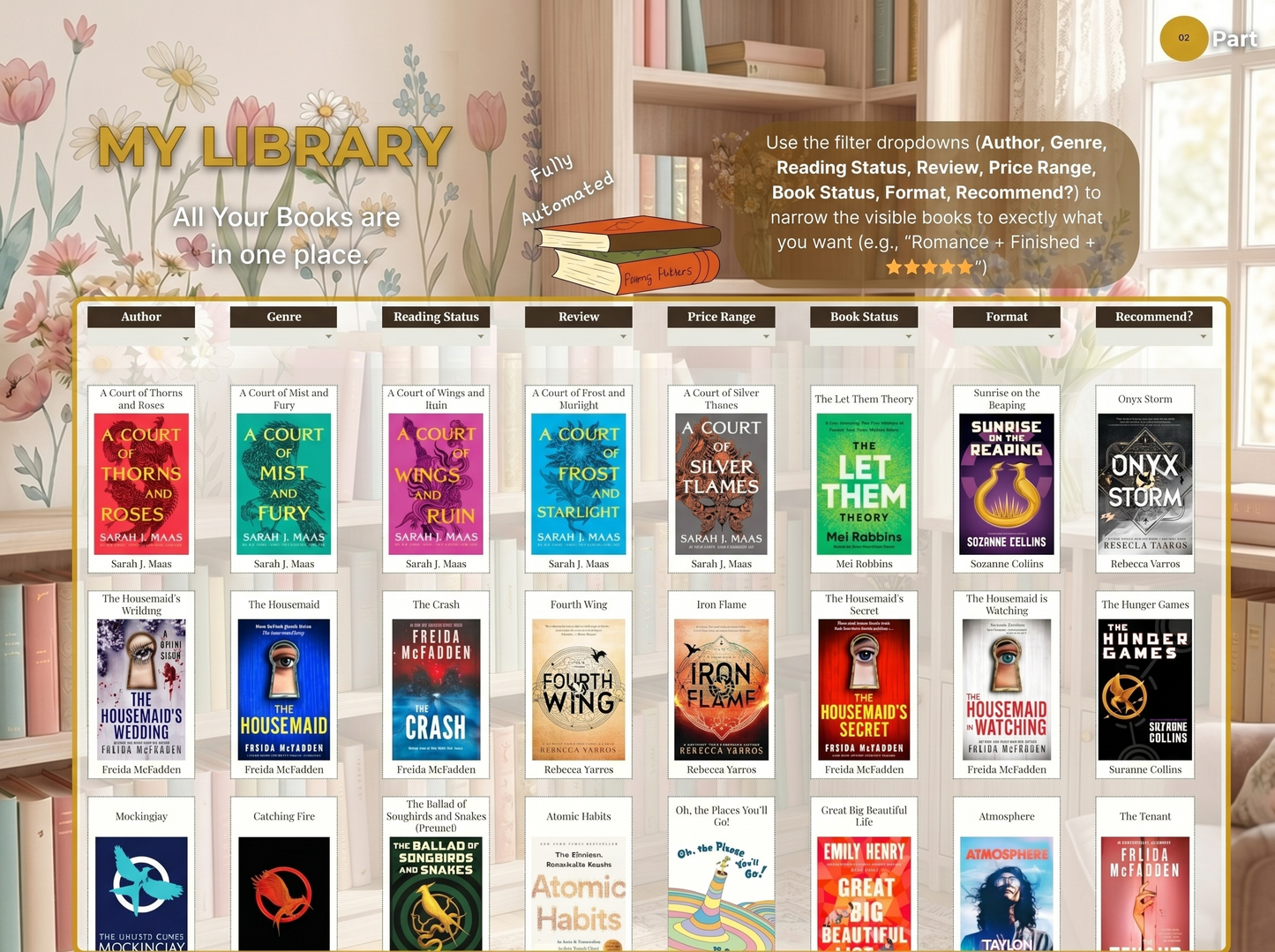 BookisBloomReaders - Reading Journal For Google Sheets