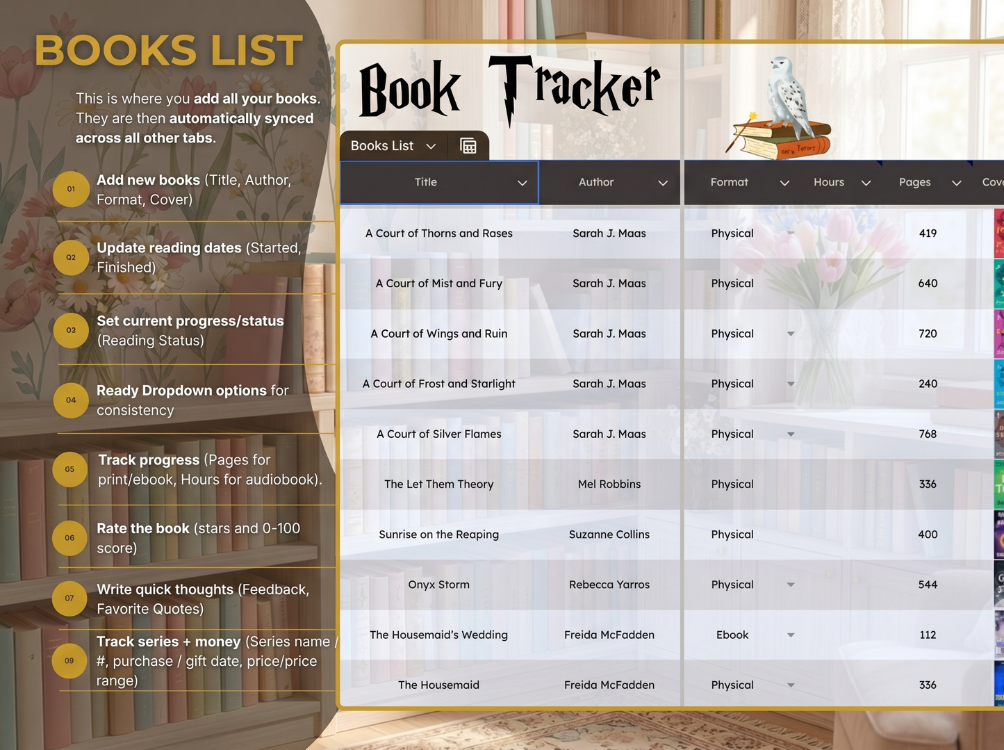 BookisBloomReaders - Reading Journal For Google Sheets